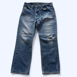 Levi's 514 Straight Leg Distressed Blue Denim Jeans W36 L30